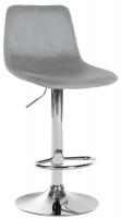 Barhocker Divo Samt Chrom grau Barhocker Divo Samt Chrom grau