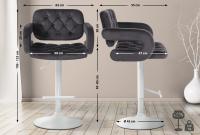 Barhocker Dublin Samt weiß dunkelgrau Barhocker Dublin Samt weiß dunkelgrau