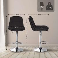 Barhocker Laurel Stoff chrom schwarz 