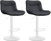 2er Set Barhocker Vonore Kunstleder weiß schwarz 2er Set Barhocker Vonore Kunstleder weiß schwarz