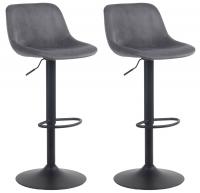 2er Set Barhocker Loft Samt dunkelgrau 2er Set Barhocker Loft Samt dunkelgrau