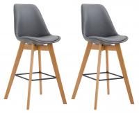 2er Set Barhocker Metz Kunstleder natura grau 2er Set Barhocker Metz Kunstleder natura grau