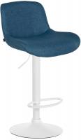 Barhocker Solon Weiß Stoff blau 