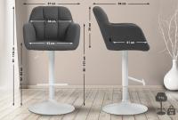 Barhocker Natoma Stoff weiß dunkelgrau 