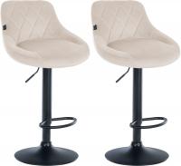 2er Set Barhocker Lazio Samt schwarz creme 2er Set Barhocker Lazio Samt schwarz creme