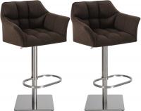 2er Set Barhocker Damaso Stoff edelstahl braun 2er Set Barhocker Damaso Stoff edelstahl braun