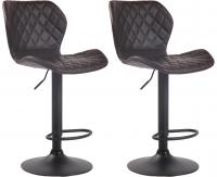 2er Set Barhocker Cork Kunstleder schwarz braun 2er Set Barhocker Cork Kunstleder schwarz braun