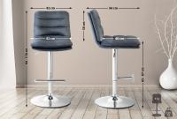 2er Set Barhocker Damar Samt chrom dunkelgrau 2er Set Barhocker Damar Samt chrom dunkelgrau