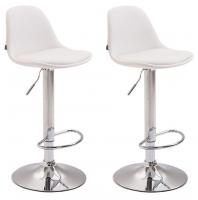 2er Set Barhocker Kiel Vollgepolstert Kunstleder chrom weiß 2er Set Barhocker Kiel Vollgepolstert Kunstleder chrom weiß