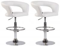 2er Set Barhocker Jaen Kunstleder weiß 