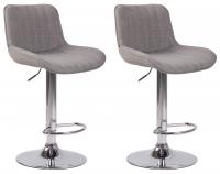 2er Set Barhocker Lentini Stoff chrom grau 2er Set Barhocker Lentini Stoff chrom grau