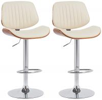 2er Set Barhocker Clawson Kunstleder chrom walnuss/creme 2er Set Barhocker Clawson Kunstleder chrom walnuss/creme