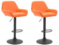 2er Set Barhocker Braga Kunstleder schwarz orange 2er Set Barhocker Braga Kunstleder schwarz orange