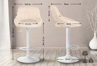 2er Set Barhocker Milet Stoff W creme 