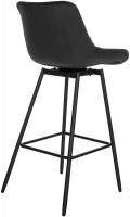 Barhocker Weston Schwenkbar Samt schwarz Barhocker Weston Schwenkbar Samt schwarz