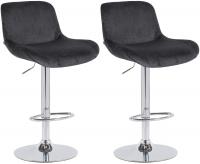2er Set Barhocker Solon Chrom Samt schwarz 2er Set Barhocker Solon Chrom Samt schwarz
