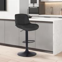 2er Set Barhocker Solon Schwarz Stoff  schwarz 