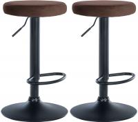 2er Set Barhocker Ponte Samt schwarz braun 2er Set Barhocker Ponte Samt schwarz braun