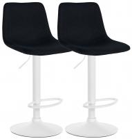 2er Set Barhocker Divo Stoff Weiß schwarz 2er Set Barhocker Divo Stoff Weiß schwarz