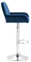 Barhocker Braga Samt chrom blau 