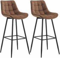 2er Set Barhocker Dartford Samt braun 2er Set Barhocker Dartford Samt braun