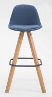 2er Set Barhocker Franklin Stoff Square natura (eiche) blau 