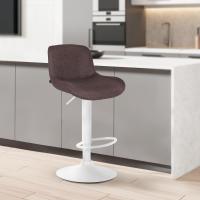 Barhocker Solon Weiß Stoff dunkelbraun Barhocker Solon Weiß Stoff dunkelbraun
