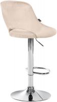 Barhocker Milet Samt chrom creme Barhocker Milet Samt chrom creme