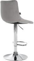 2er Set Barhocker Jerry Samt chrom grau 2er Set Barhocker Jerry Samt chrom grau