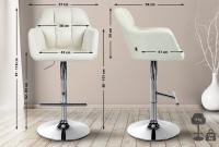 Barhocker Natoma Stoff chrom creme Barhocker Natoma Stoff chrom creme