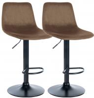 2er Set Barhocker Divo Samt Schwarz braun 2er Set Barhocker Divo Samt Schwarz braun