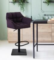 2er Set Barhocker Damaso Stoff schwarz lila 2er Set Barhocker Damaso Stoff schwarz lila