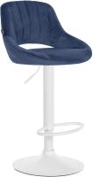 Barhocker Milet Samt weiß blau Barhocker Milet Samt weiß blau