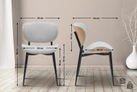 2er Set Besucherstuhl Enid Stoff  natura/creme 