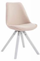 4er Set Besucherstuhl Toulouse Stoff Square weiß (eiche) creme 