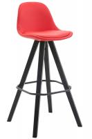 Barhocker Franklin Vollgepolstert Kunstleder Square Schwarz (eiche) rot Barhocker Franklin Vollgepolstert Kunstleder Square Schwarz (eiche) rot