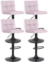 4er Set Barhocker Feni Samt rosa 