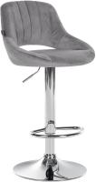 Barhocker Milet Samt chrom dunkelgrau Barhocker Milet Samt chrom dunkelgrau
