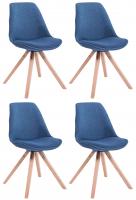 4er Set Besucherstuhl Toulouse Stoff Square Natura blau 