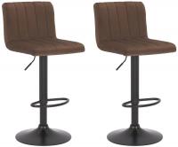 2er Set Barhocker Jamie Samt braun 2er Set Barhocker Jamie Samt braun