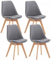 4er Set Stuhl Linares Stoff hellgrau 4er Set Stuhl Linares Stoff hellgrau