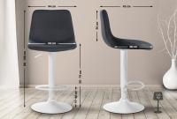 2er Set Barhocker Divo Stoff Weiß dunkelgrau 2er Set Barhocker Divo Stoff Weiß dunkelgrau