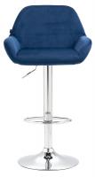 Barhocker Braga Samt chrom blau 