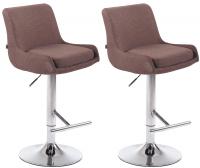2er Set Barhocker Club Stoff chrom braun 2er Set Barhocker Club Stoff chrom braun