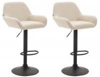2er Set Barhocker Braga Kunstleder schwarz creme 2er Set Barhocker Braga Kunstleder schwarz creme