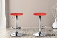 2er Set Barhocker Ponte Kunstleder chrom rot 2er Set Barhocker Ponte Kunstleder chrom rot