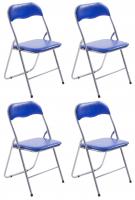 4er Set Klappstuhl Felix blau/silber 4er Set Klappstuhl Felix blau/silber
