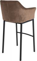 Barhocker Damaso B Samt mit 4-Fuß Gestell braun 