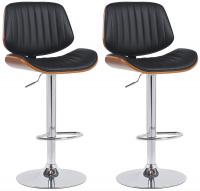 2er Set Barhocker Clawson Kunstleder chrom walnuss/schwarz 2er Set Barhocker Clawson Kunstleder chrom walnuss/schwarz