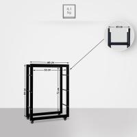 Kaminholzständer Keri mit Rollen 25x60x80 schwarz 